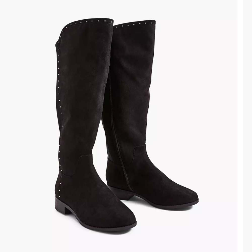 Lane Bryanr Black Studded Knee-High Boots - 10